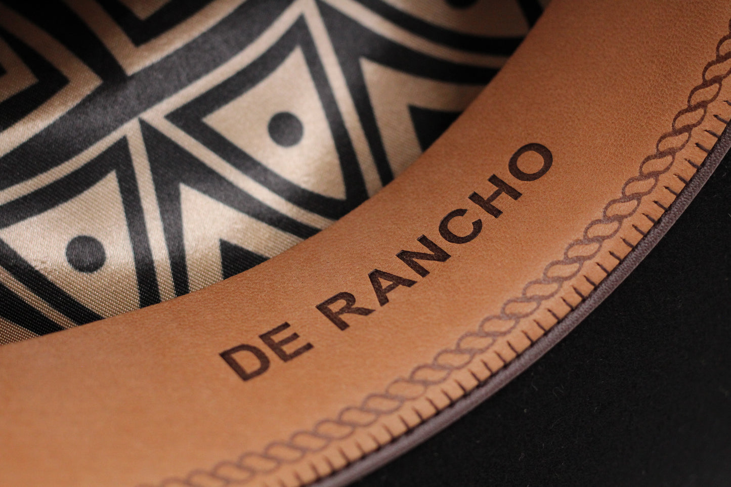 De Rancho Black Sinaloa Tejana with Silver/Gold Buckle