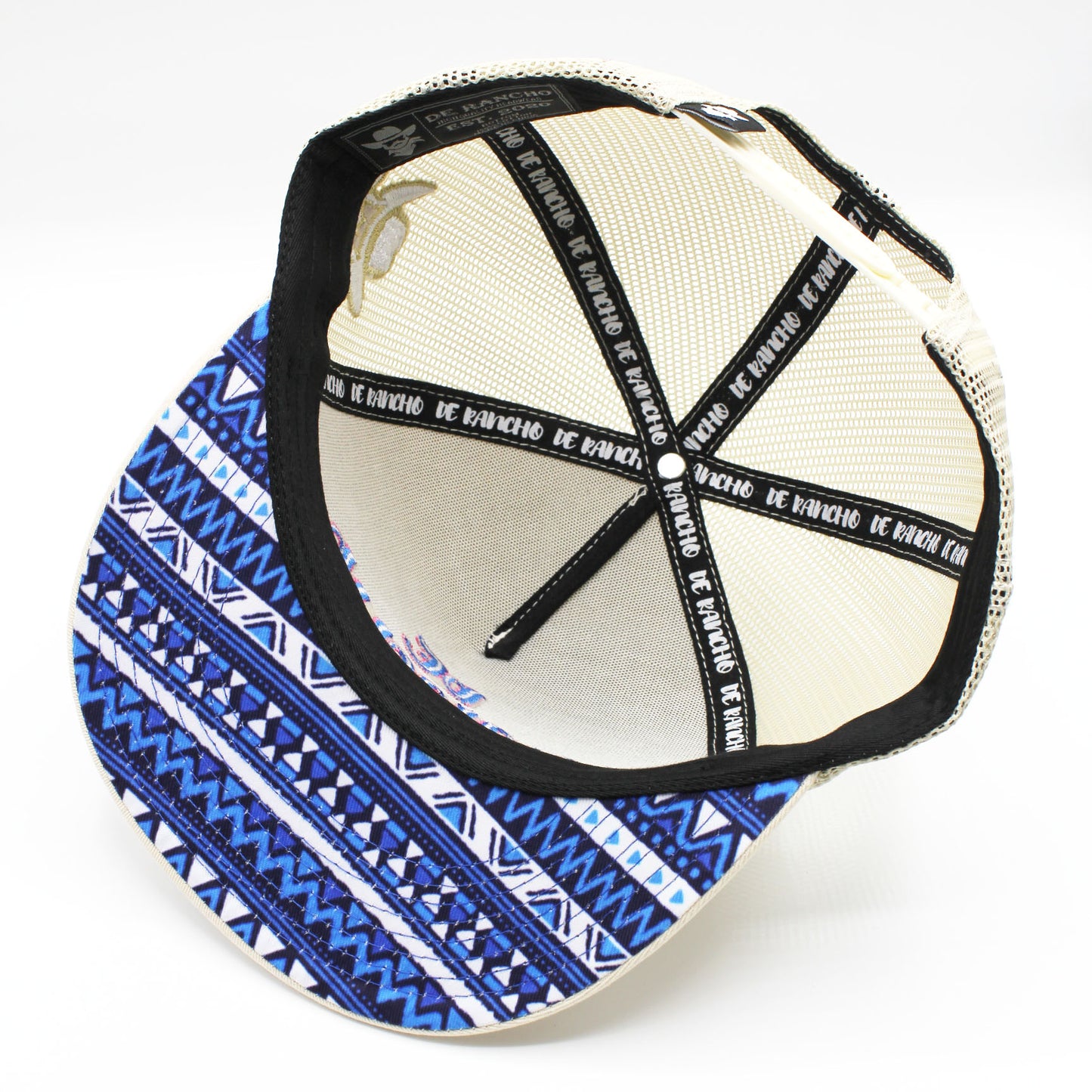De Rancho under brim tribal (Cream/Royal)