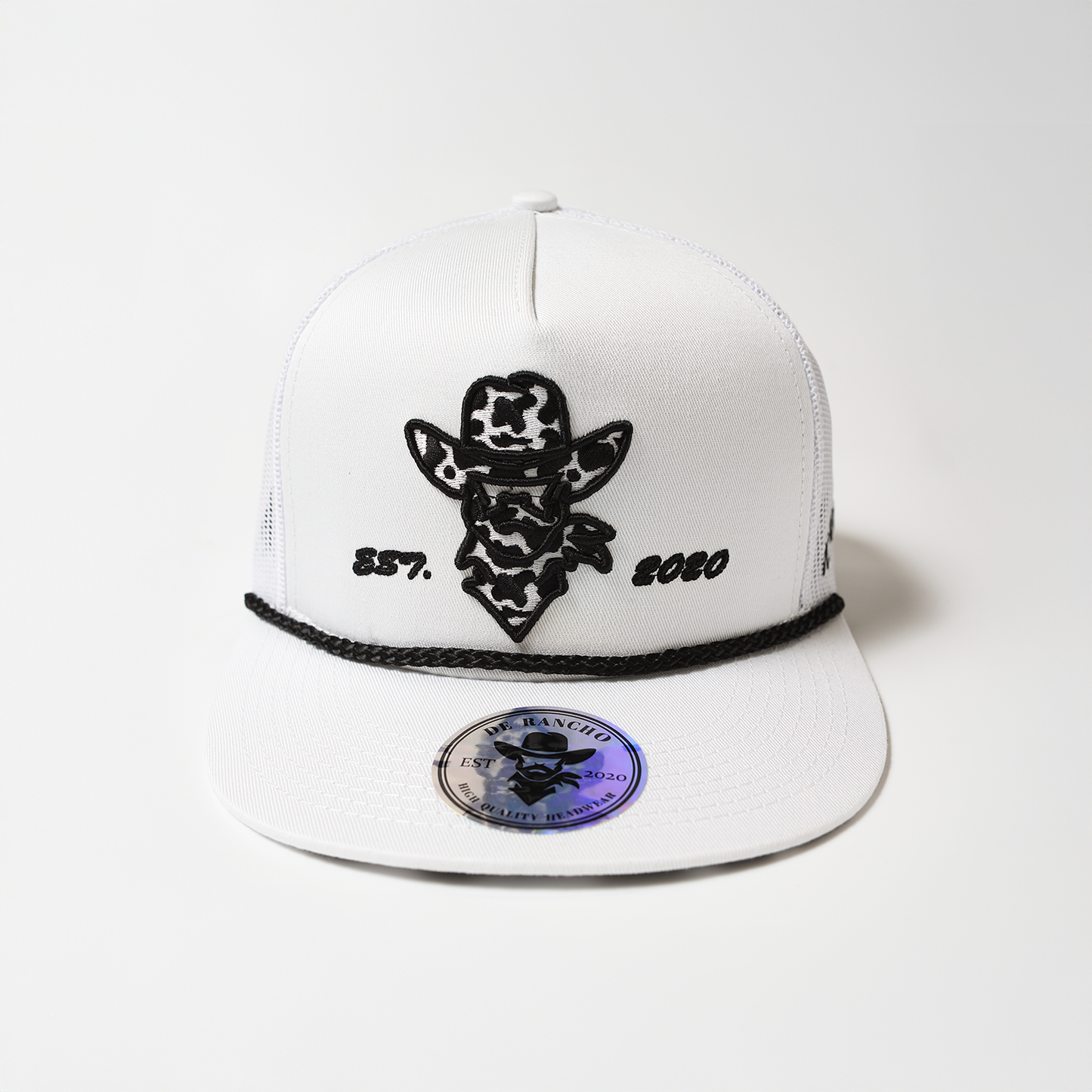 De Rancho Cow Print Hat Vaquita 2 (White) DR151
