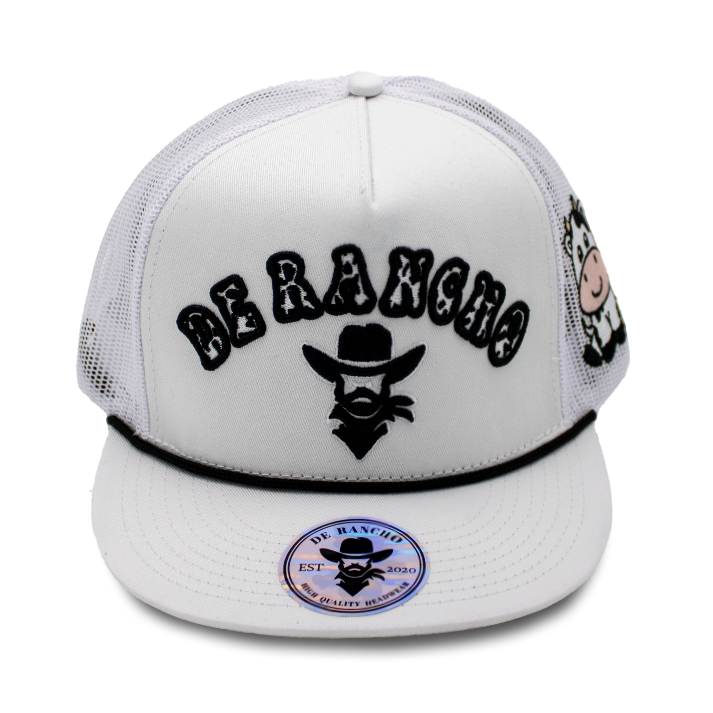 De Rancho Cow Print (White) DR077
