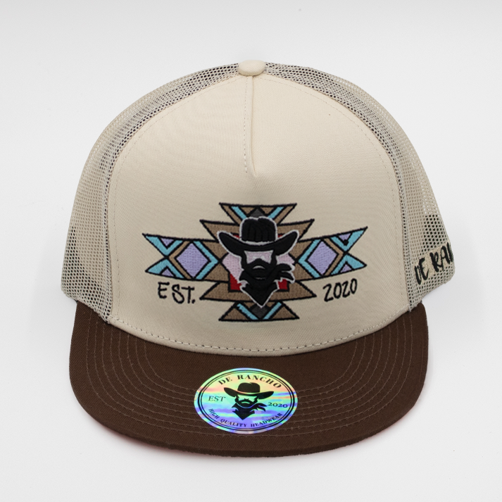 De Rancho Tribal Cross Cowboy Hat (Khaki) DR026