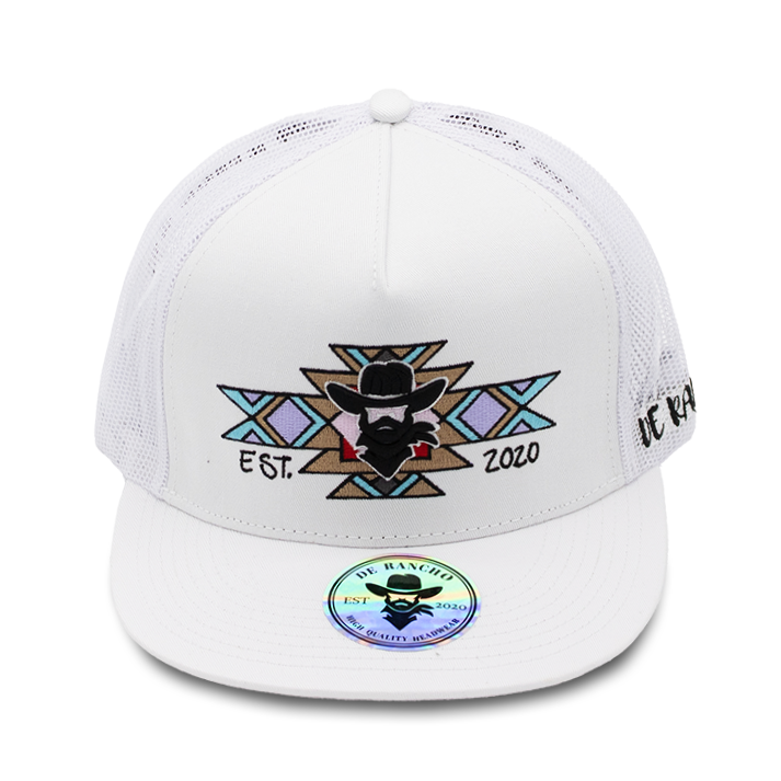 De Rancho Tribal Cross Cowboy Hat (White) DR025
