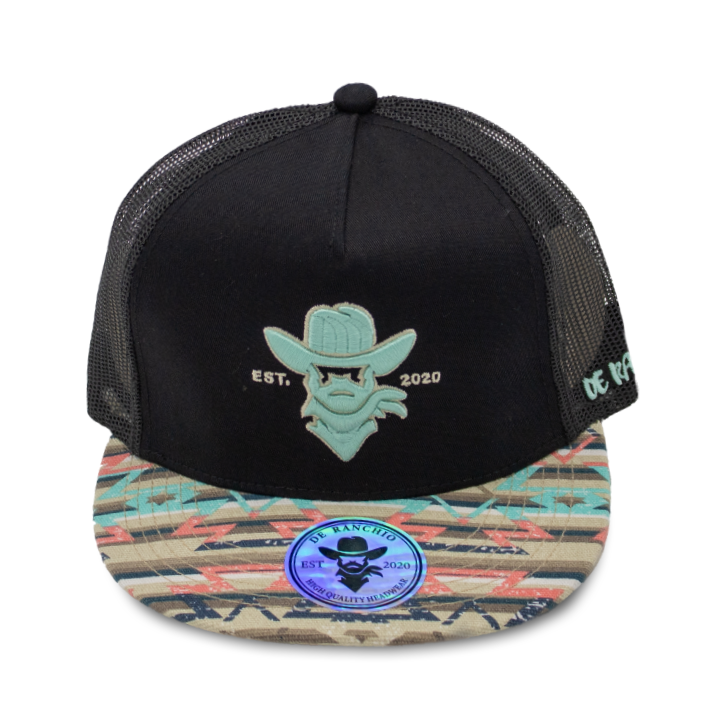 De Rancho Cowboy Mint/Khaki Outline Tribal Visor DR002