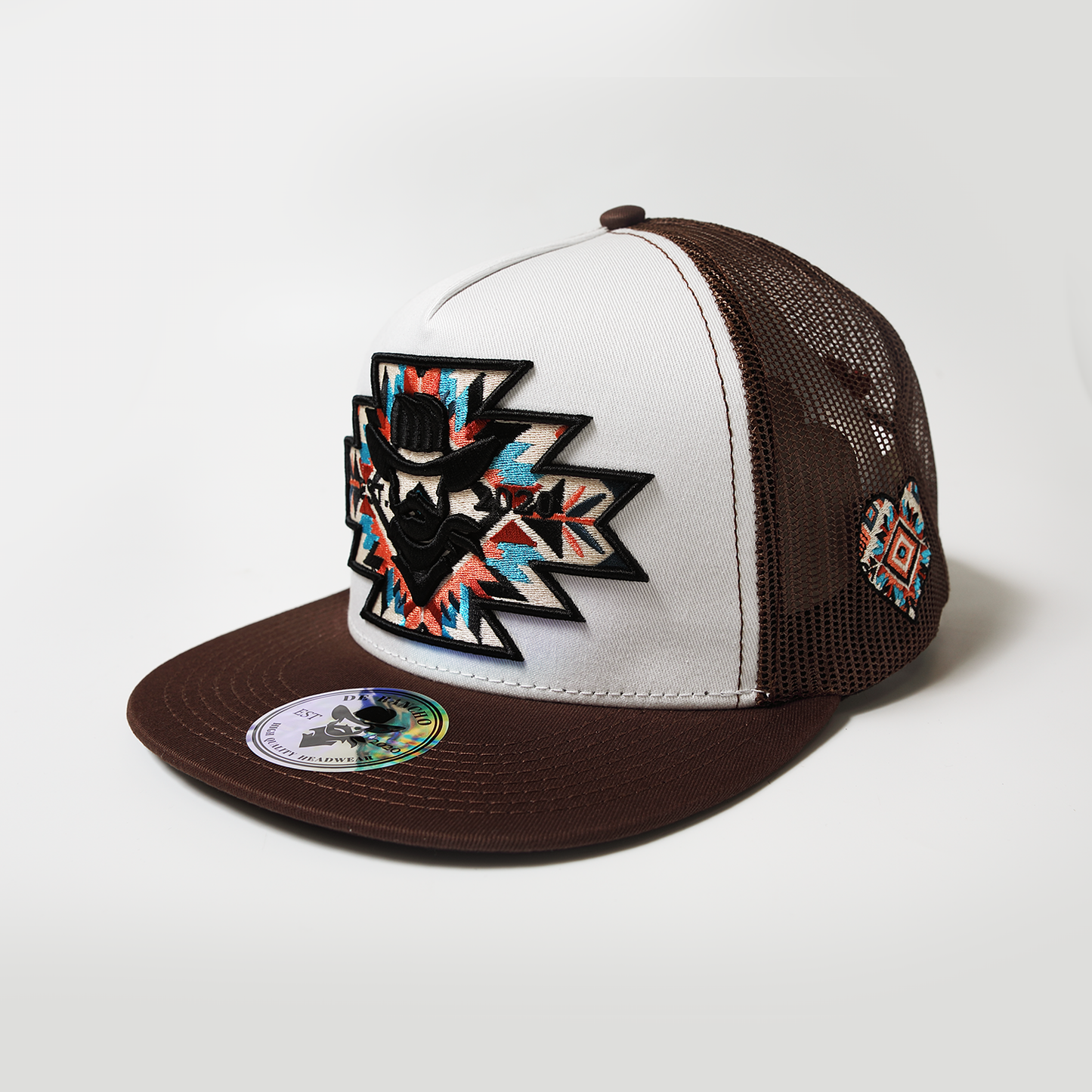De Rancho Amarillo Heart (White/Brown) DR095