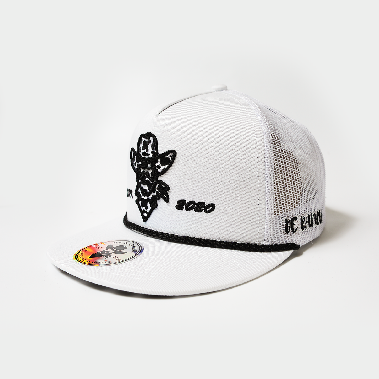 De Rancho Cow Print Hat Vaquita 2 (White) DR151