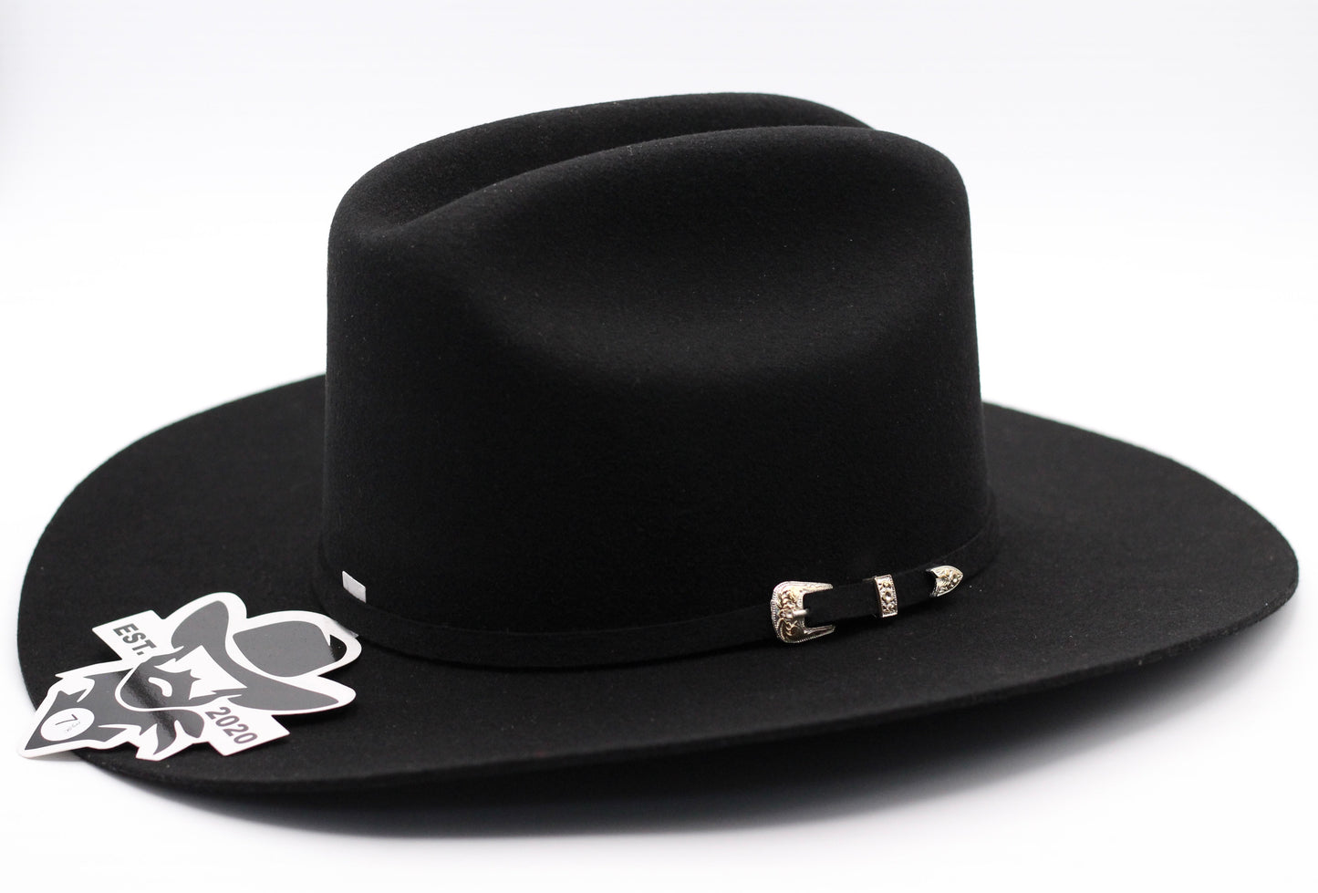 De Rancho Black Sinaloa Tejana with Silver/Gold Buckle