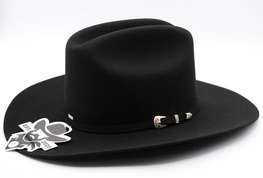 De Rancho Black Sinaloa Tejana with Silver/Gold Buckle