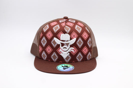 De Rancho Fine Aztec Print Hat (Brown/Pink)