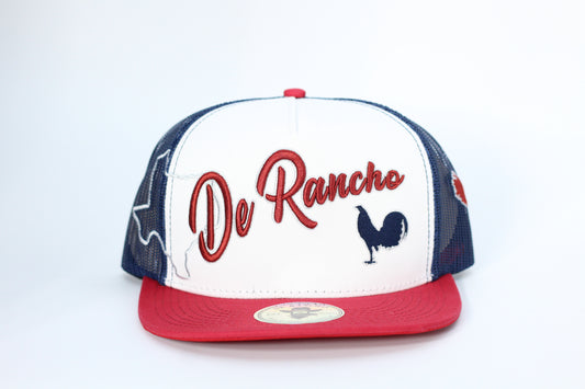 De Rancho Texas Rooster Hat (White/Red)