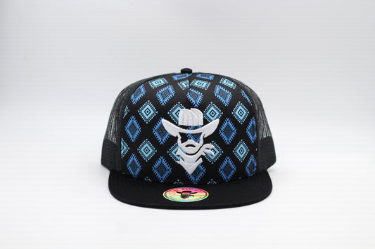 De Rancho Fine Aztec Print Hat (Blue/Black)