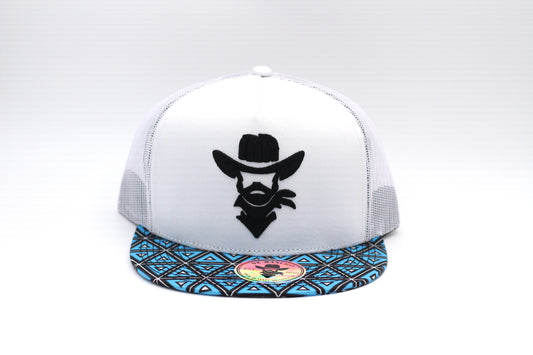 De Rancho Fine Aztec Print Hat (White/Blue)