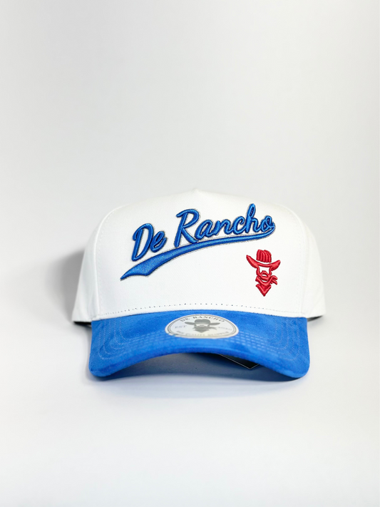 De Rancho Suede Ball Cap (White/Blue) DR240