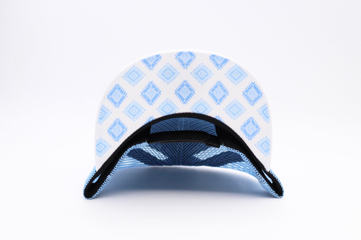 De Rancho Fine Aztec Print Hat (White/Light Blue)