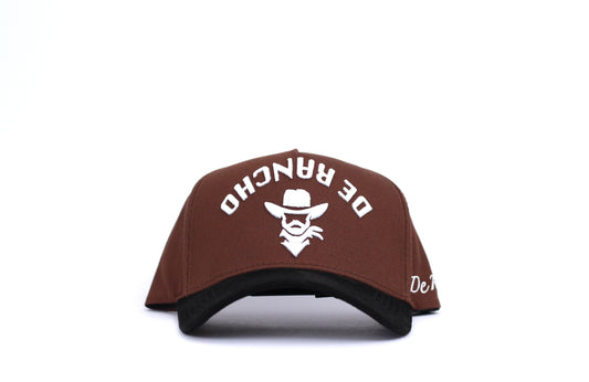 De Rancho a-frame hat Backwards logo (Brown)