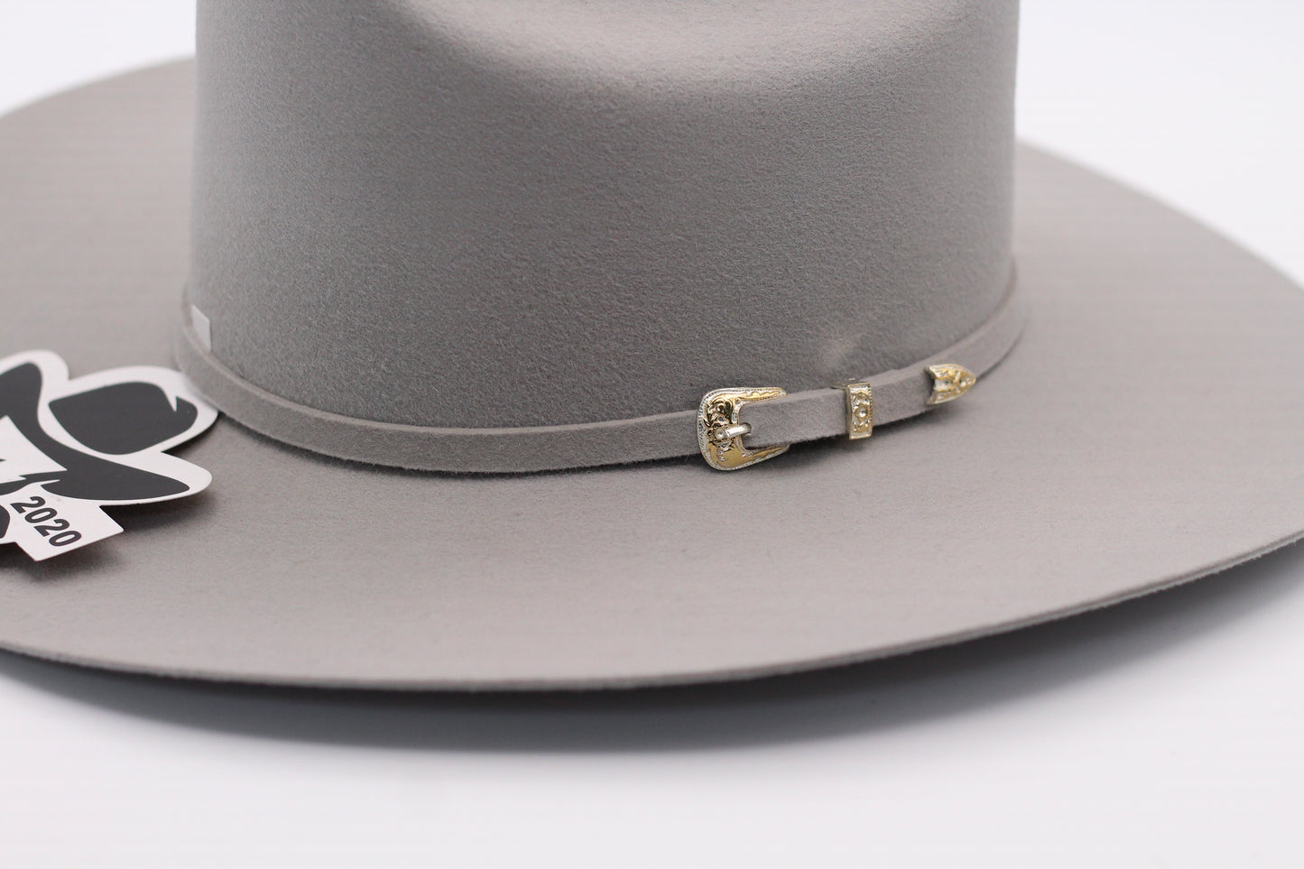 De Rancho Gray Tejana with Silver/Gold Buckle