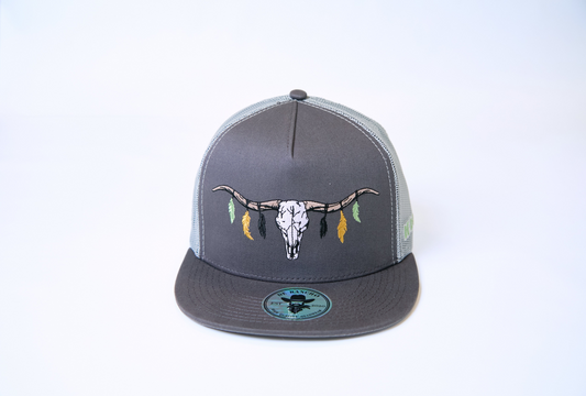 De Rancho Longhorn Skull Hat (Gray) DR085