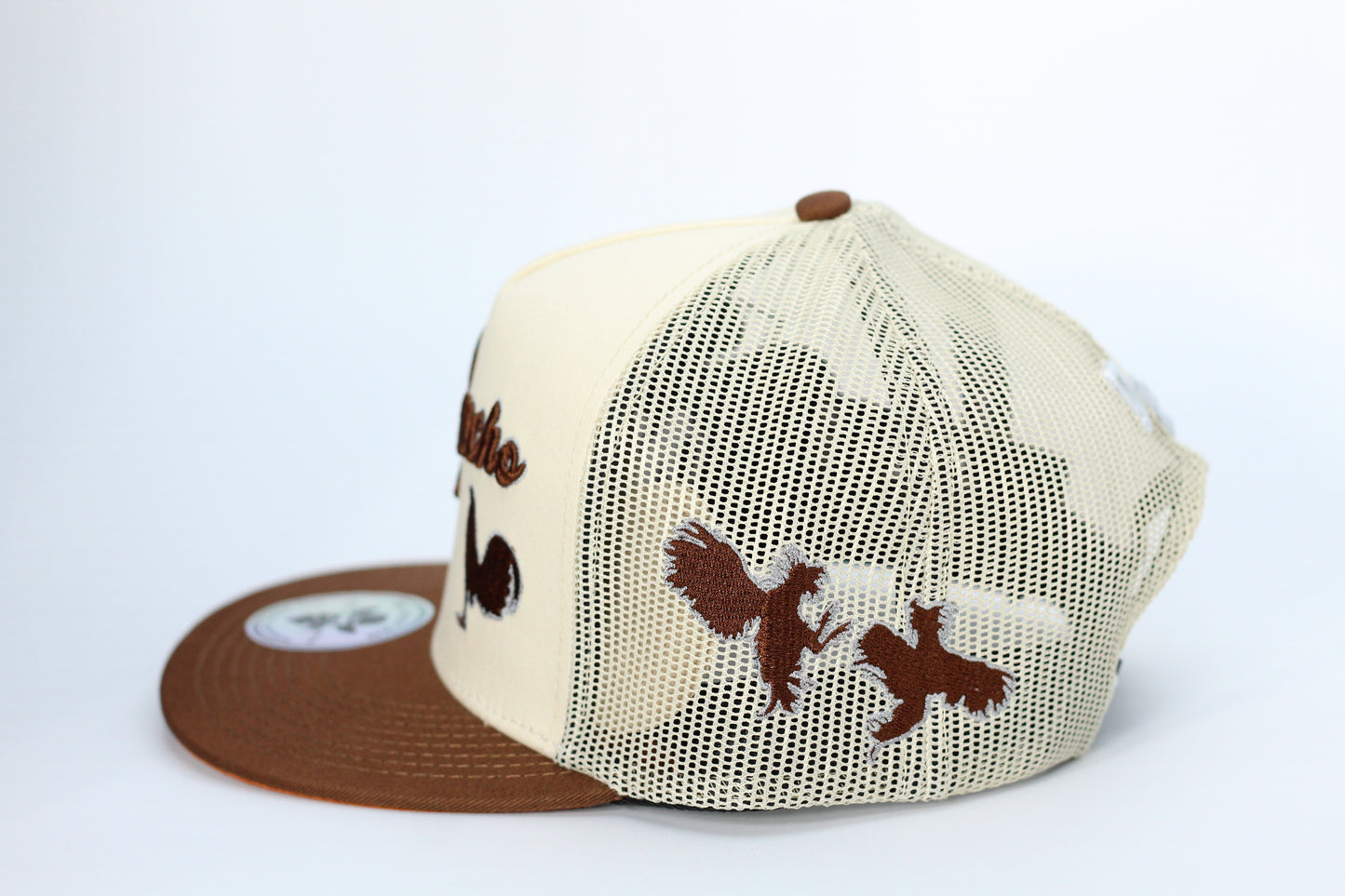 De Rancho Texas Rooster Hat (Cream/Brown)