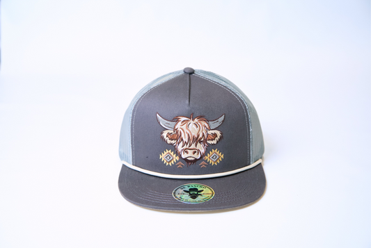 De Rancho Highland Cow #2 Hat (Gray/Cream) DR186