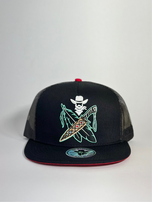 De Rancho Tribal Feather Knife Cowboy Hat (Black) DR203