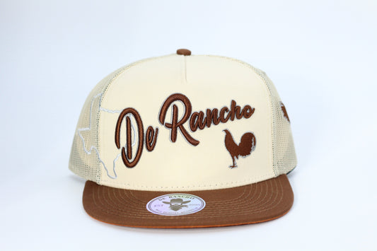 De Rancho Texas Rooster Hat (Cream/Brown)