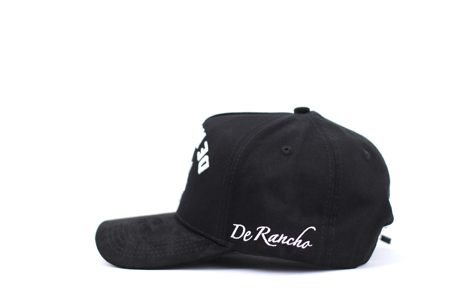 De Rancho a-frame hat Backwards white logo (Black)