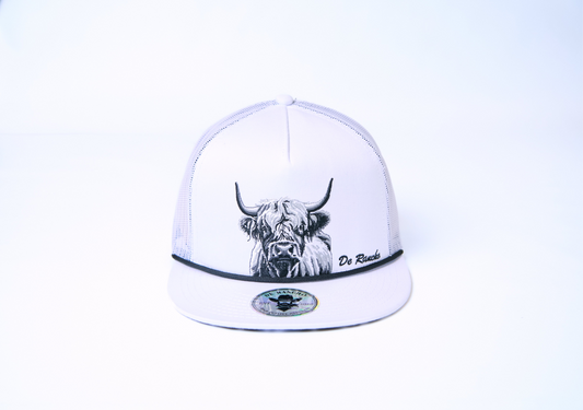 De Rancho Highland Cow #1 Hat (White) DR178