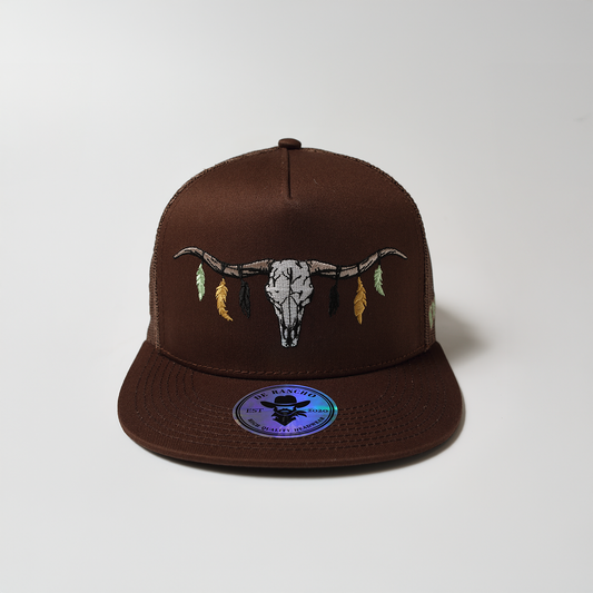 De RanchoLonghorn Skull Hat (Brown) DR088