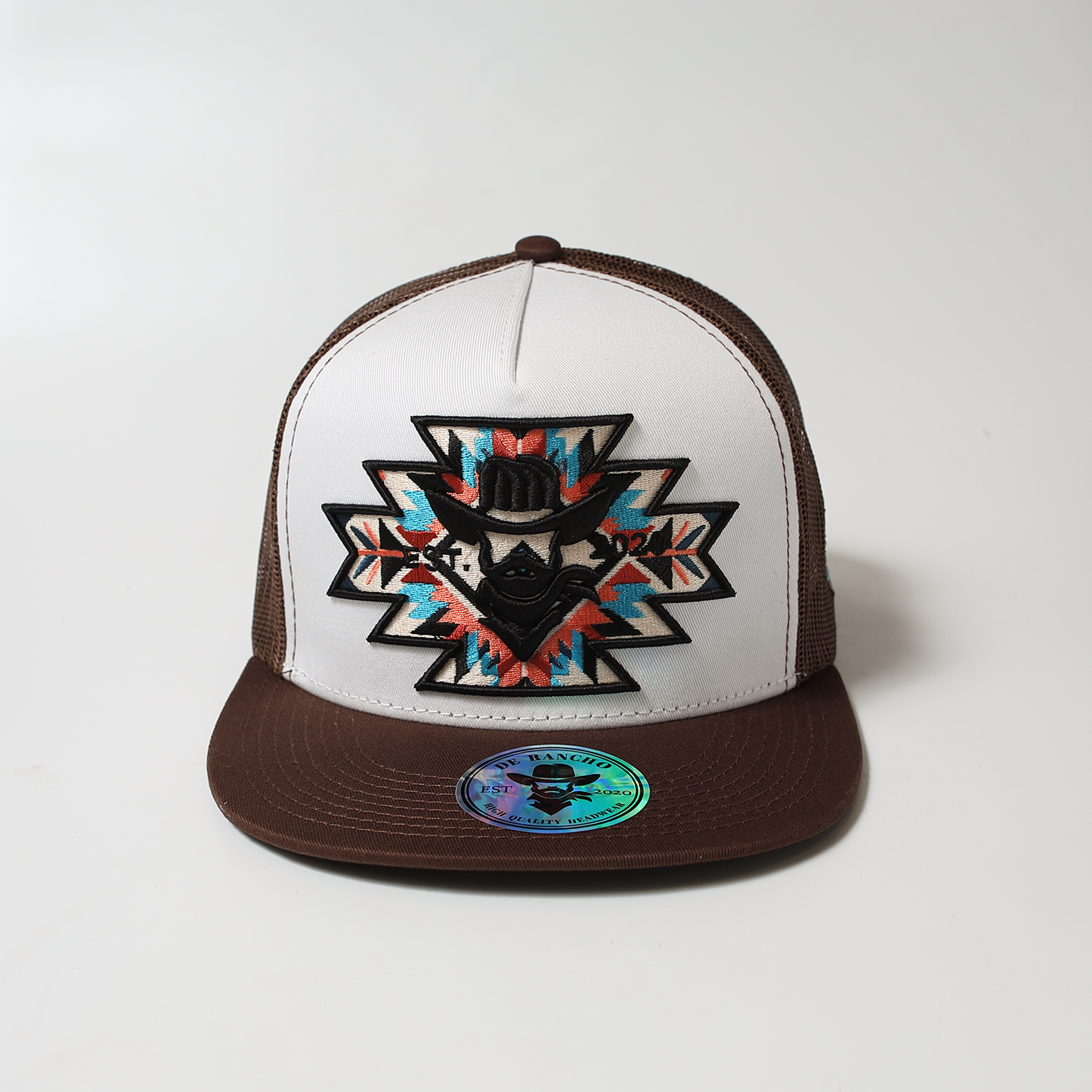 De Rancho Amarillo Heart (White/Brown) DR095