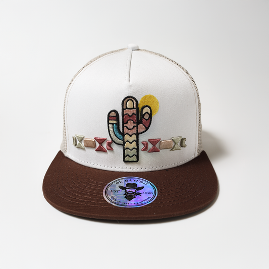 De Rancho Cactus Hat (White/Brown) DR146