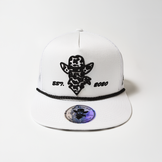 De Rancho Cow Print Hat Vaquita 2 (White) DR151