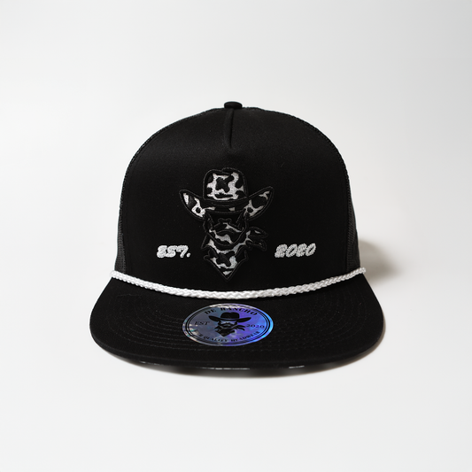 De Rancho Cow Print Hat Vaquita 2 (Black) DR152