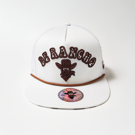De Rancho Cow Print Hat 3 (White) DR156