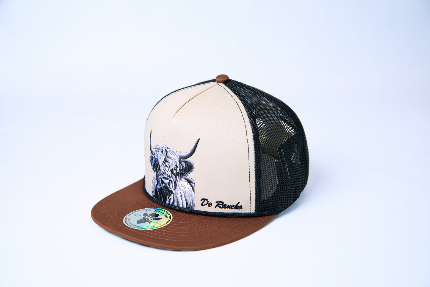 De Rancho Highland Cow #1 Hat (Cream/Brown) DR176
