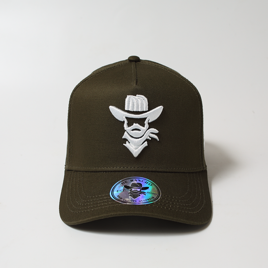 De Rancho a-frame hat (Olive Green/White)