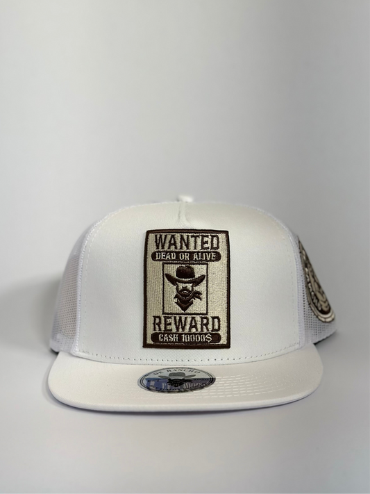 De Rancho Wanted Hat (White) DR216