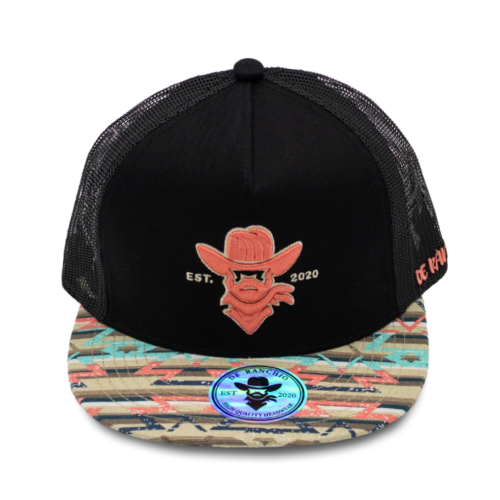 Cowboy Pink/Khaki Outline Tribal Visor (Black)