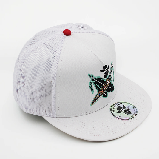 Tribal Feather Knife Cowboy Cap (White)