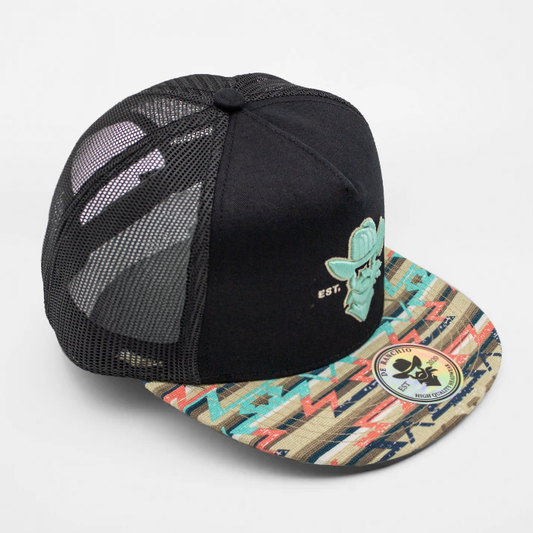 Cowboy Mint/Khaki Outline Tribal Visor (Black)