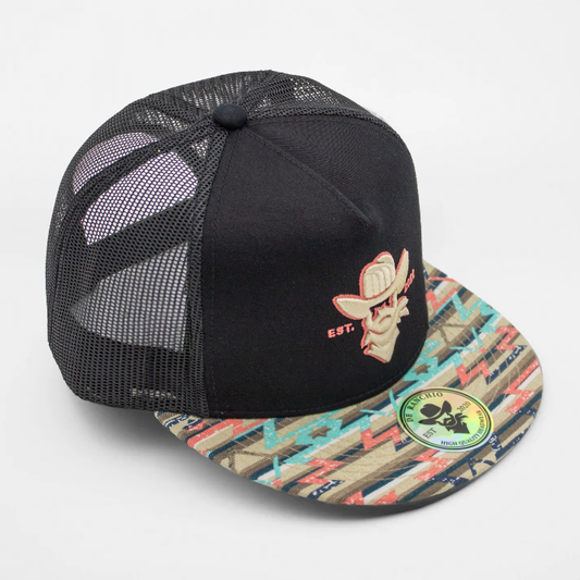 Cowboy Khaki/Pink Outline Tribal Visor (Black)