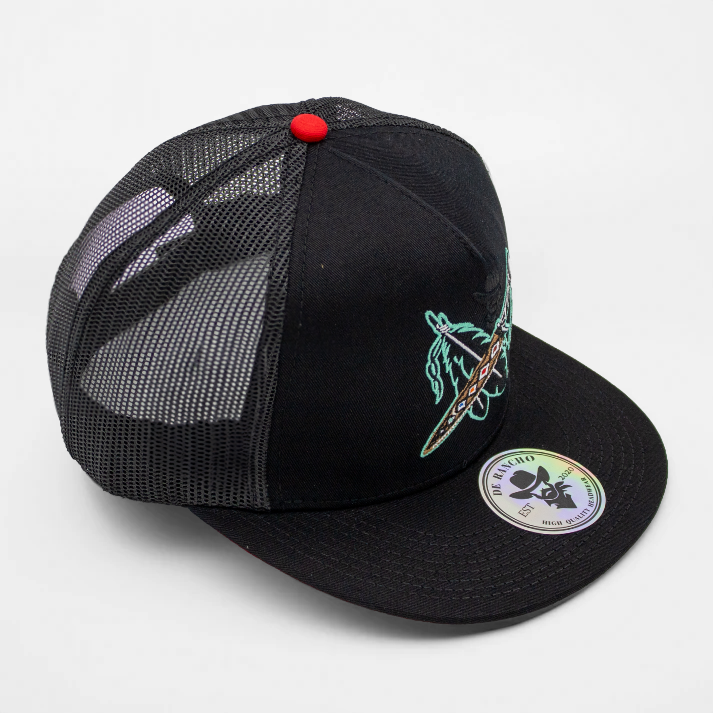 Tribal Feather Knife Cowboy Cap (Black)