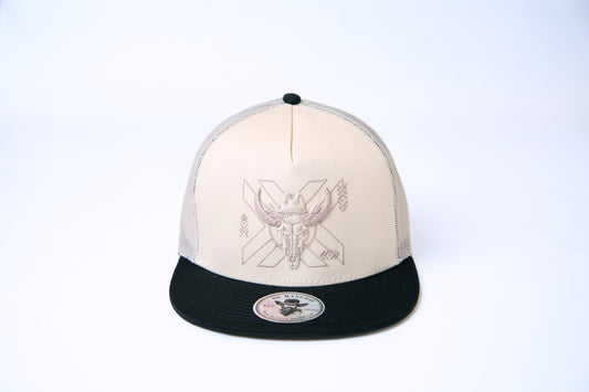 De Rancho X Skull Hat (Cream/Black) DR179