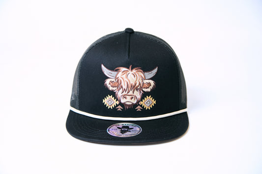 De Rancho Highland Cow #2 Hat (Black/Brown) DR184