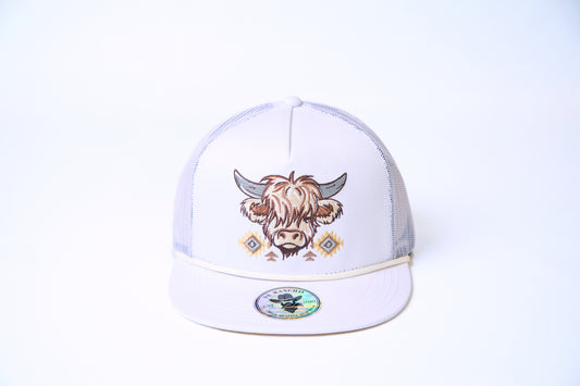 De Rancho Highland Cow #2 Hat (White/Cream) DR185
