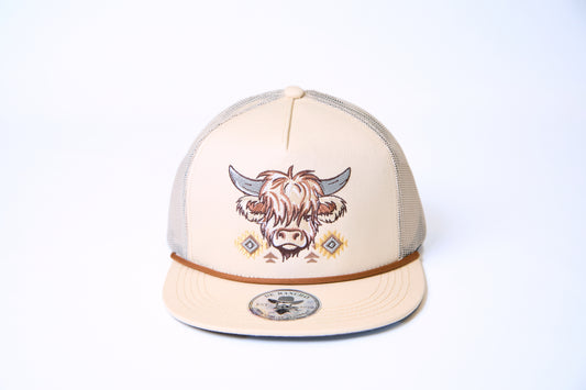 De Rancho Highland Cow #2 Hat (Cream/Brown) DR187